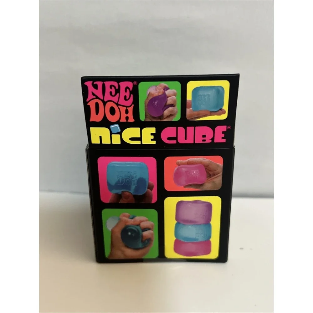 NeeDoh NICE CUBE Super Solid Squish! BLUE Squishy Fidget Toy by Schylling